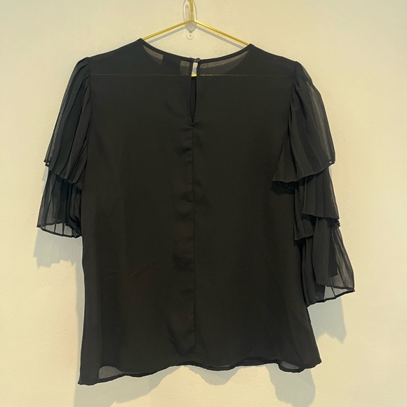 Worthington Black Pleated Blouse Size. Medium - Picture 4 of 6